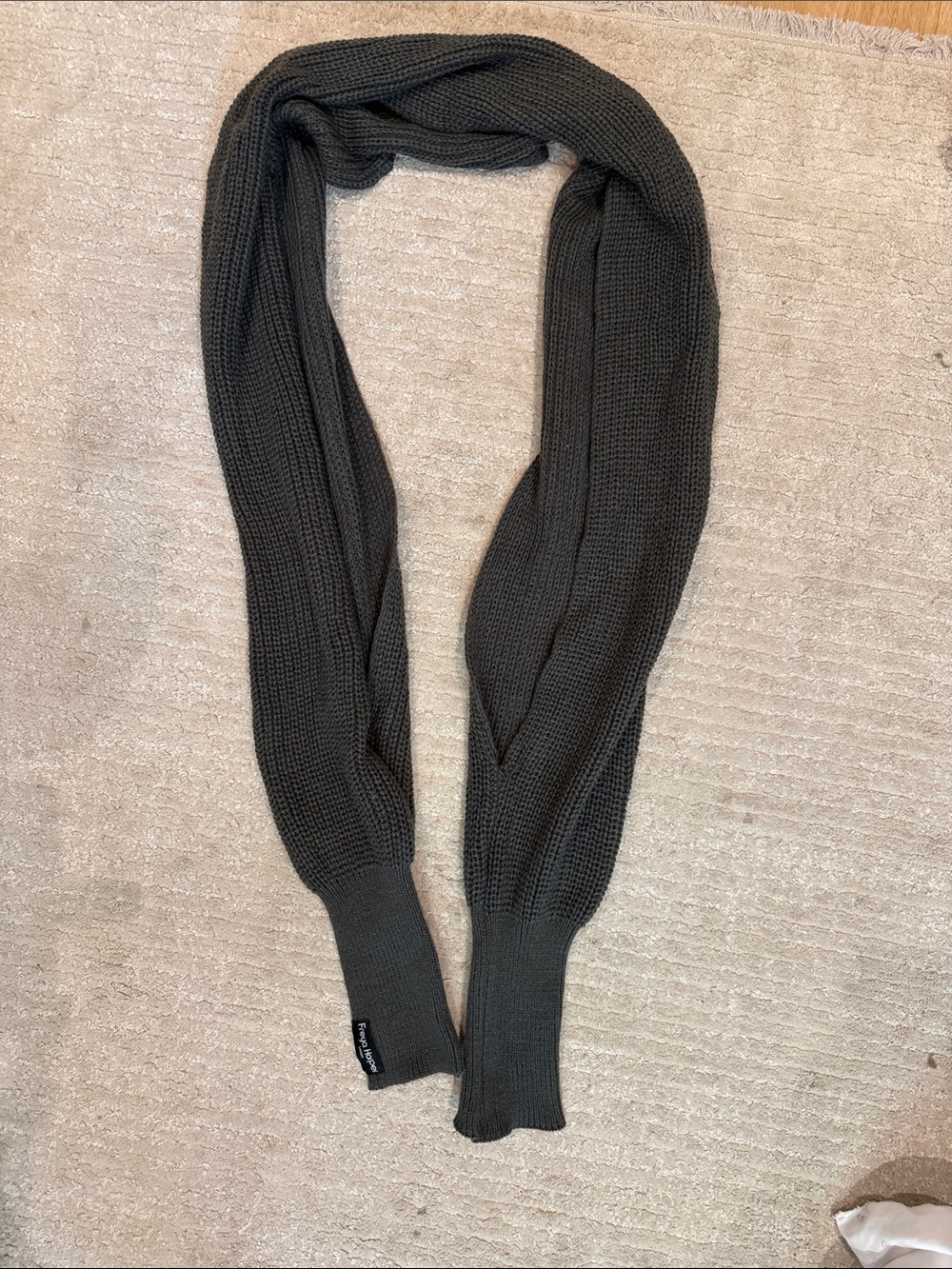 Freya Men's Knit Scarf in Olive Green